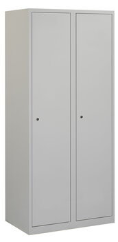 Lockerkast 180 x 80 x 50 cm (HxBxD) met gladde deur en scheiding schoon / vuil gedeelte.