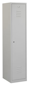 Lockerkast 180 x 40 x 50 cm (HxBxD) met ventilatie sleuven in deur.