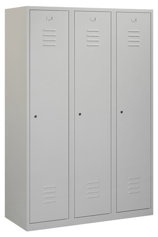 Lockerkast 180 x 120 x 50 cm (HxBxD) met ventilatie sleuven in deur en scheiding schoon / vuil