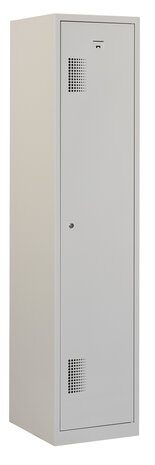 Lockerkast 180 x 40 x 50 cm (HxBxD) met perforatie ventilatie in deur en scheiding schoon / vuil