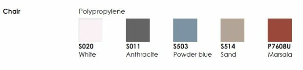 Terrasstoel Fiorellina in 5 mooie kleuren. Met of zonder armleuning. Goed stapelbaar (4 stuks)