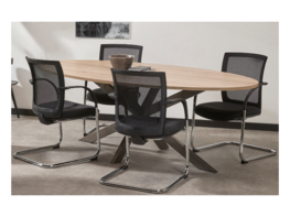 Ovale / ellips vormige tafel met Stervoet 220 x 110 cm