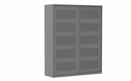 Akoestische schuifdeurkast 198 x 200 x 50 cm (HxBxD) in zwart, aluminium of wit.