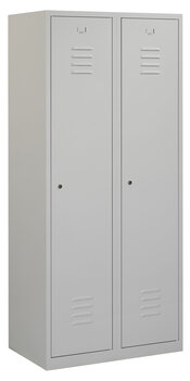 Lockerkast 180 x 80 x 50 cm (HxBxD) met ventilatie sleuven in deur. Scheiding schoon / vuil. Lockerkast 180 x 80 x 50 cm (HxBxD) met ventilatie sleuven in deur. Scheiding schoon / vuil.