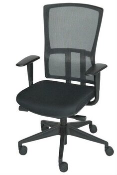 Schaffenburg serie 300 NEN ergonomische bureaustoel met zwart of aluminium voetkruis en mesh rugleuning Schaffenburg serie 300 NEN ergonomische bureaustoel met zwart of aluminium voetkruis en mesh rugleuning