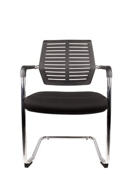 Luxe uitgevoerde vergaderstoel met slede frame.